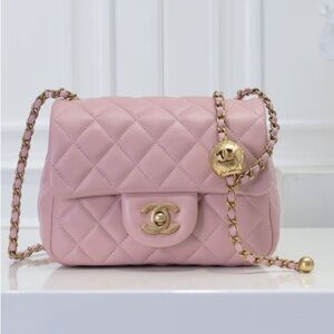 Chanel Light Pink Quilted Crossbody Bag